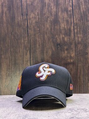 San Francisco Giants New Era 9Forty Abstract Side Patch SnapBack Blk-Orng Gry-UV